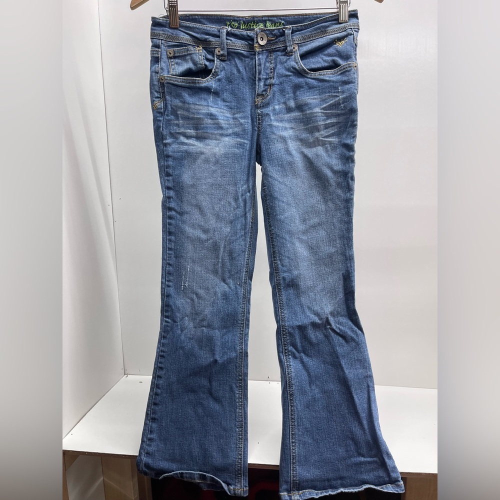 Justice girls plus size, low rise, flare leg‎ jeans